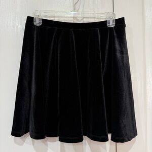 Express Black Velvet Skater Skirt